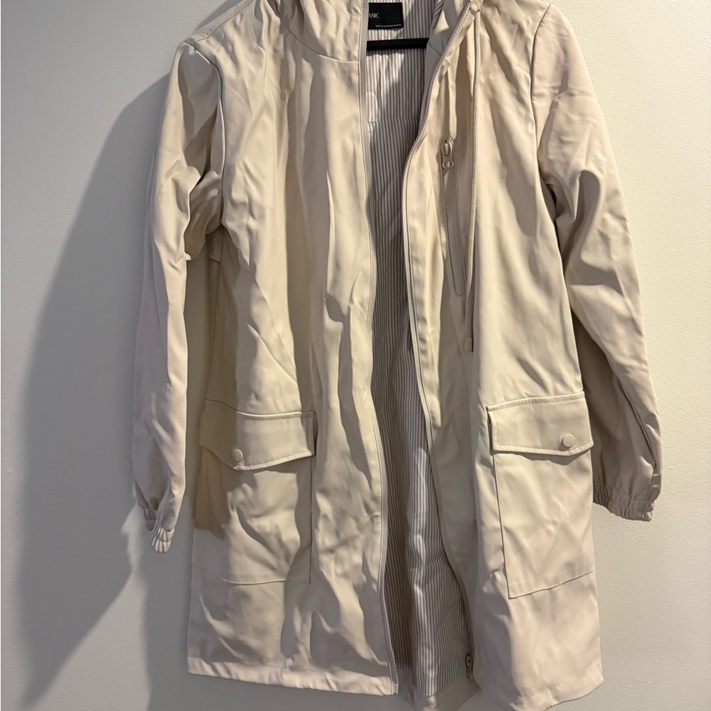 Zara Cream Utility Jacket with Hood